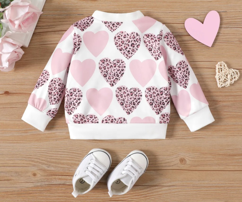 baby heart pink sweatshirt