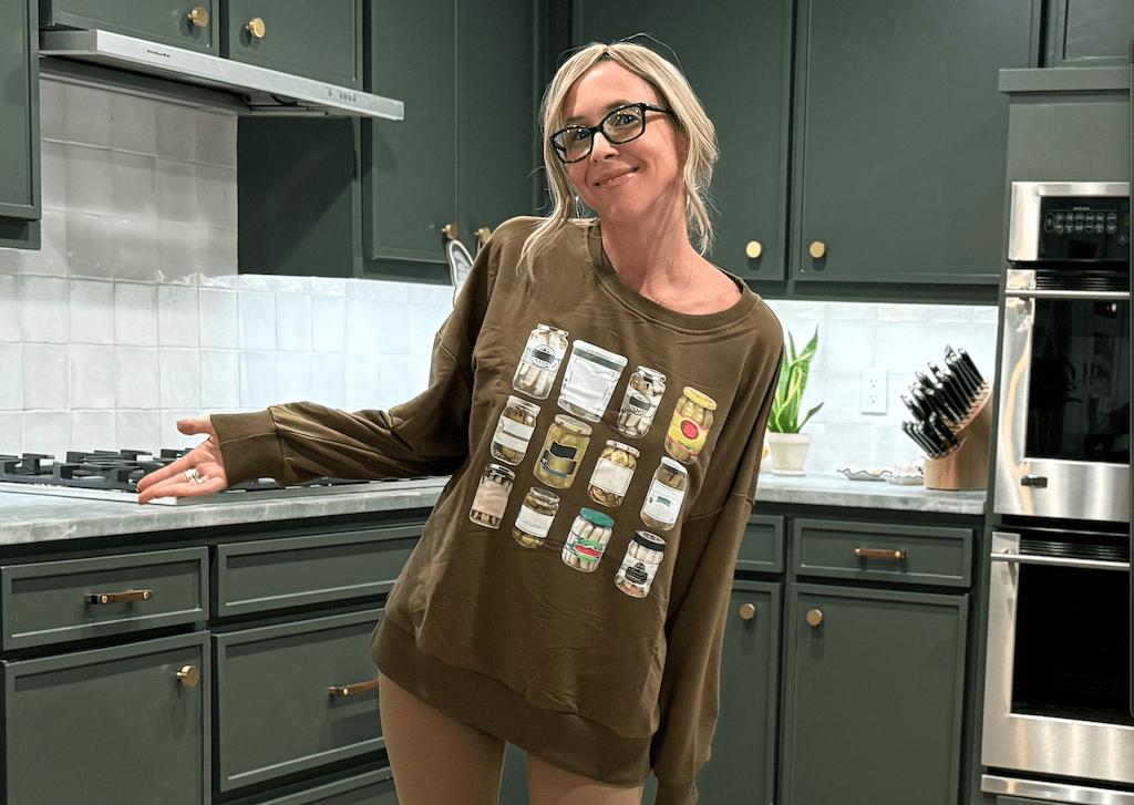 Jill Long Sleeve Tee in Pickle main image 1