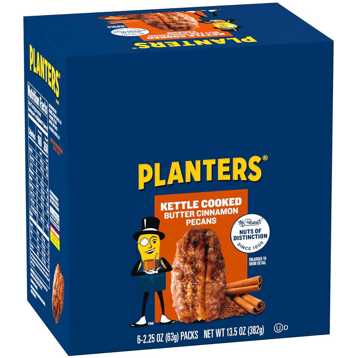 planters butter cinnamon pecans 6 count box