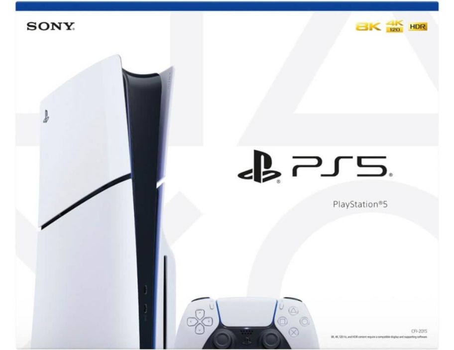 PS5 slim disc version console stock image