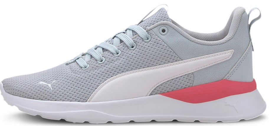 womens puma gray and pink shoe