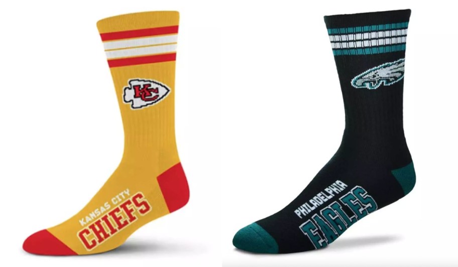 kansas city chiefs yellow socks and black eagles socks