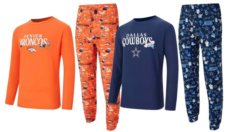 broncos and cowboys pajama sets