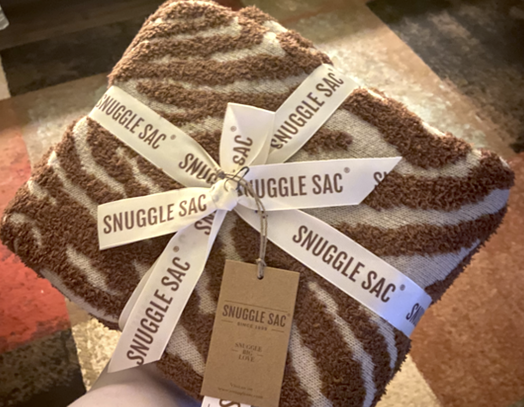 Snuggle Sac Super Soft Throw Blankets from 17 on Amazon Tied w