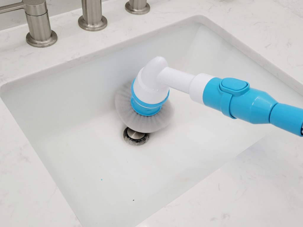 spin brush cleaning bathroom sink