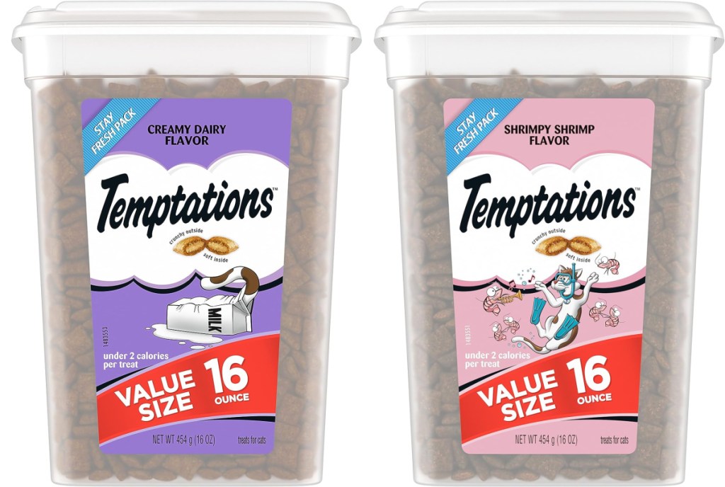 stock image of temptations cat food in dairy and shrimp