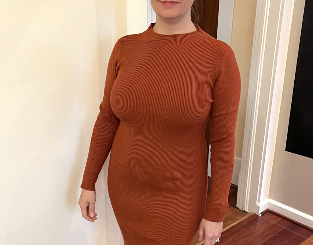 woman wearing sweater dress 