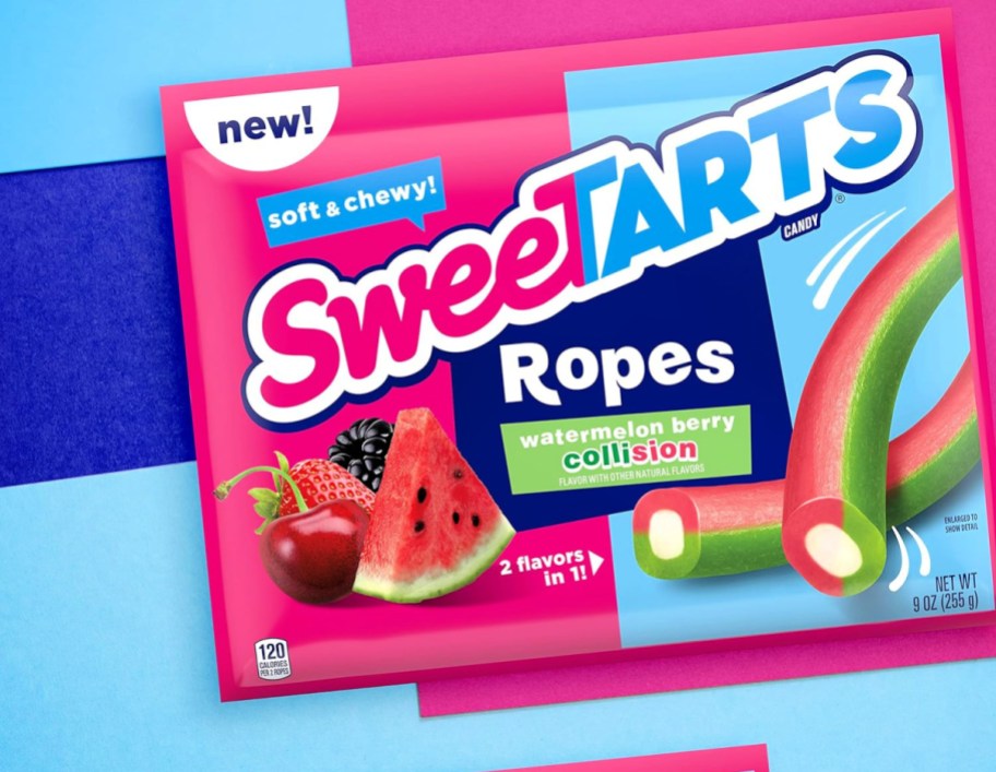 front view of a sweetarts ropes candy bag