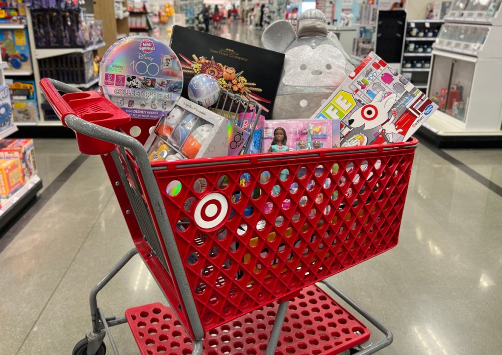 toys in target cart in store