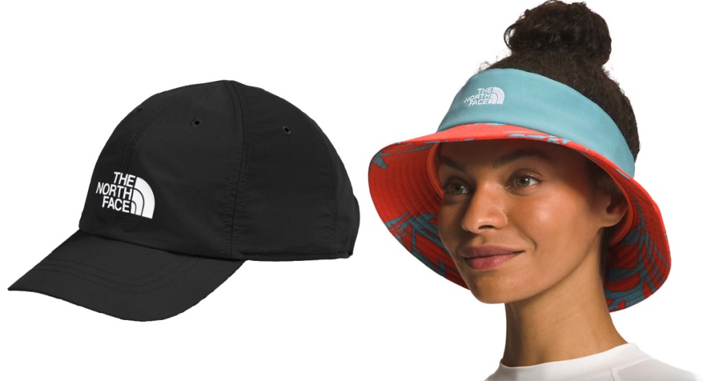 kids black hat and woman wearing bucket hat