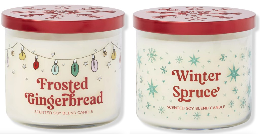 ulta beauty collection soy candles in ginger and winter spruce