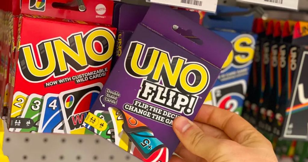 Uno Flip game on peg at Target