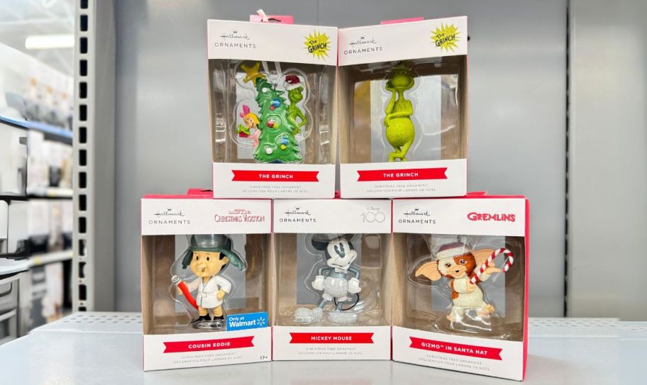 5 boxed hallmark ornaments