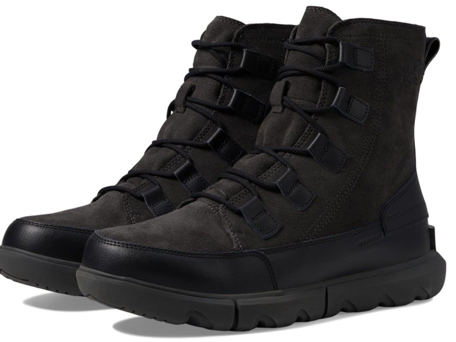 men's black waterproof lace up boots