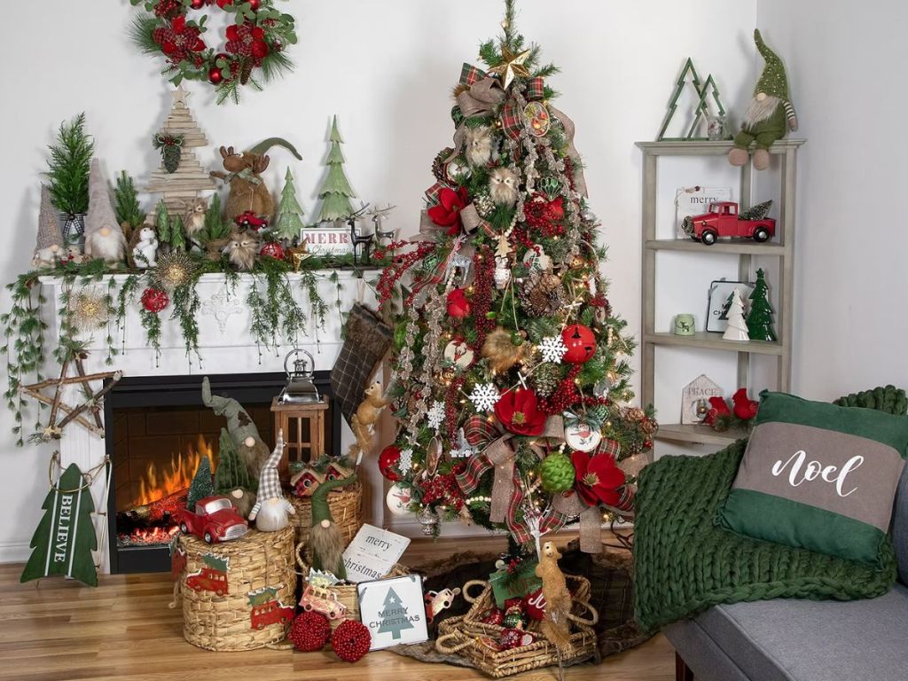 living room with Christmas decor from JCPenney