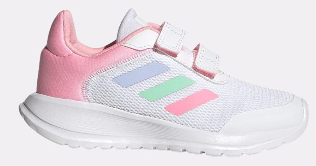 little kids Adidas shoe pink and white