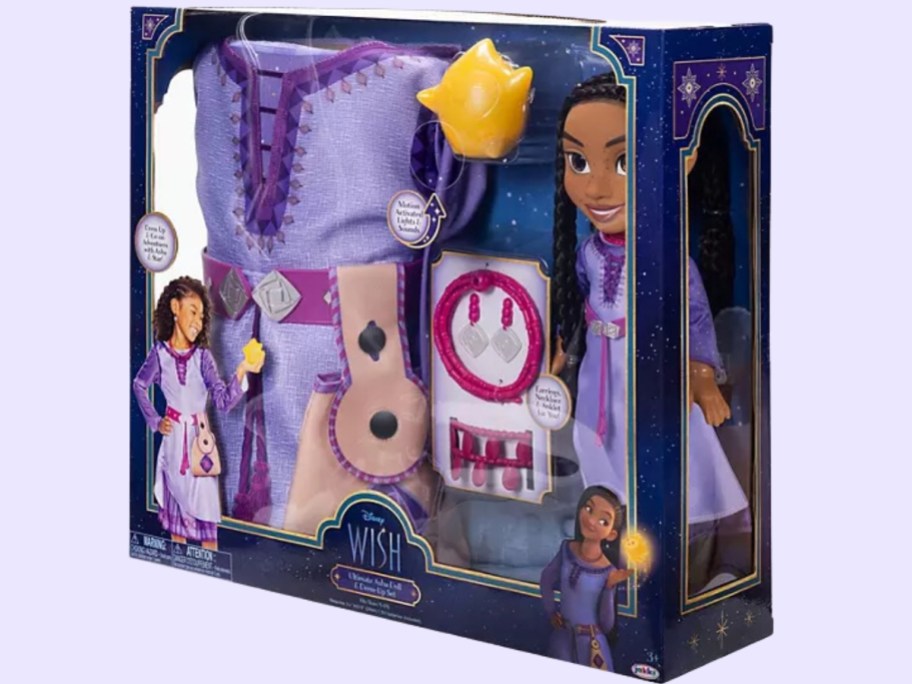 box to the side of a Disney Ultimate Asha Doll & Dress-Up Set 