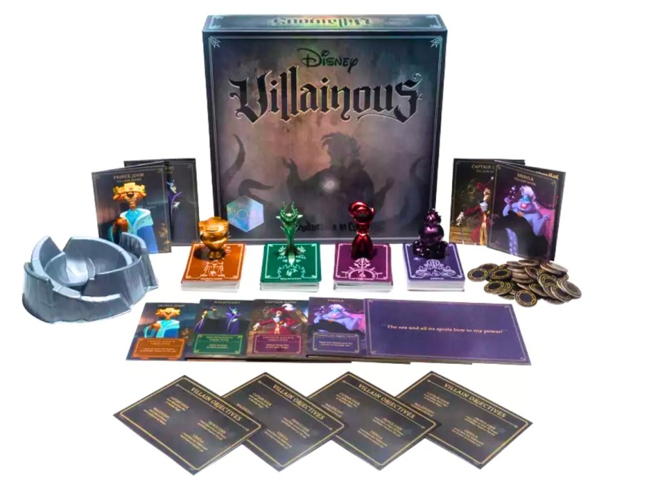 Disney Villainous Disney 100th Edition board game and pieces