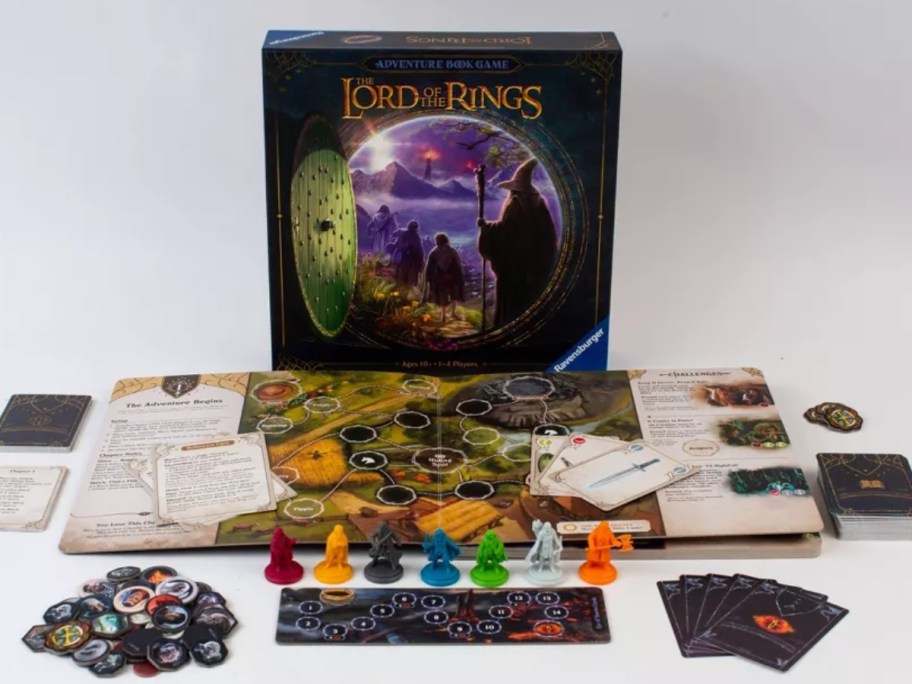 The Lord of the Rings Adventure Book game box and pieces