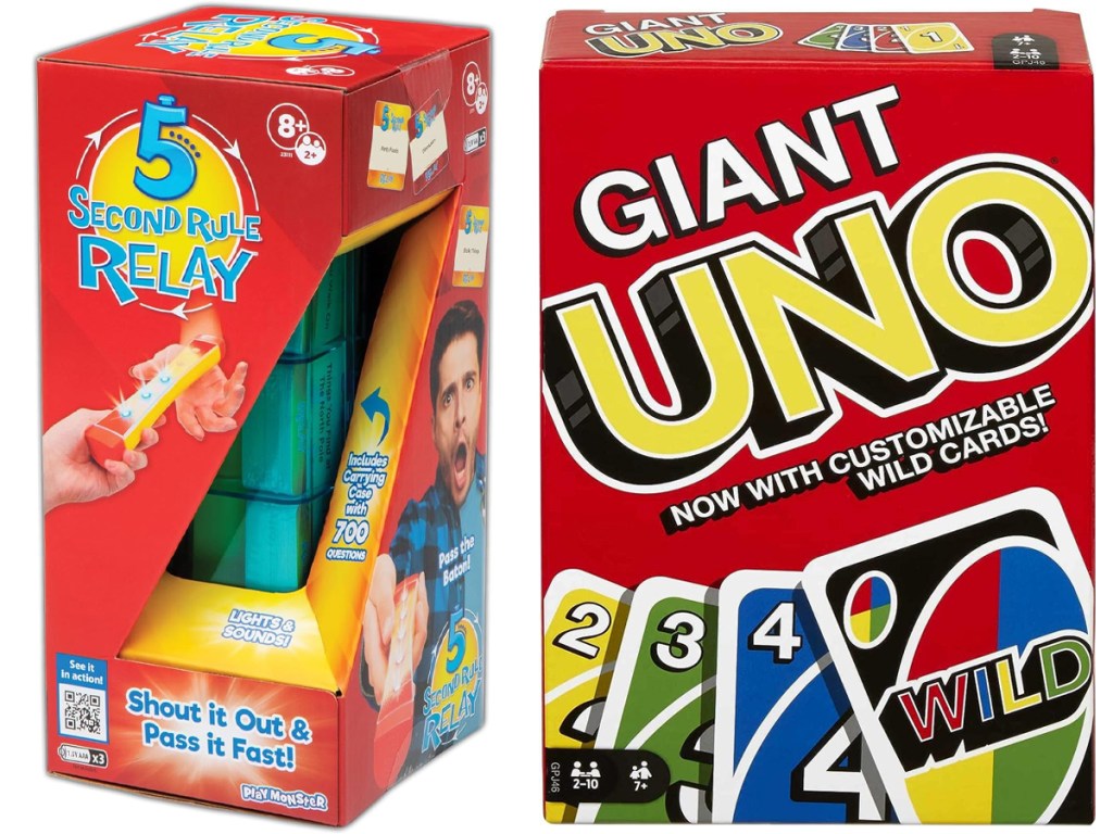 5 second rule and giant uno card games