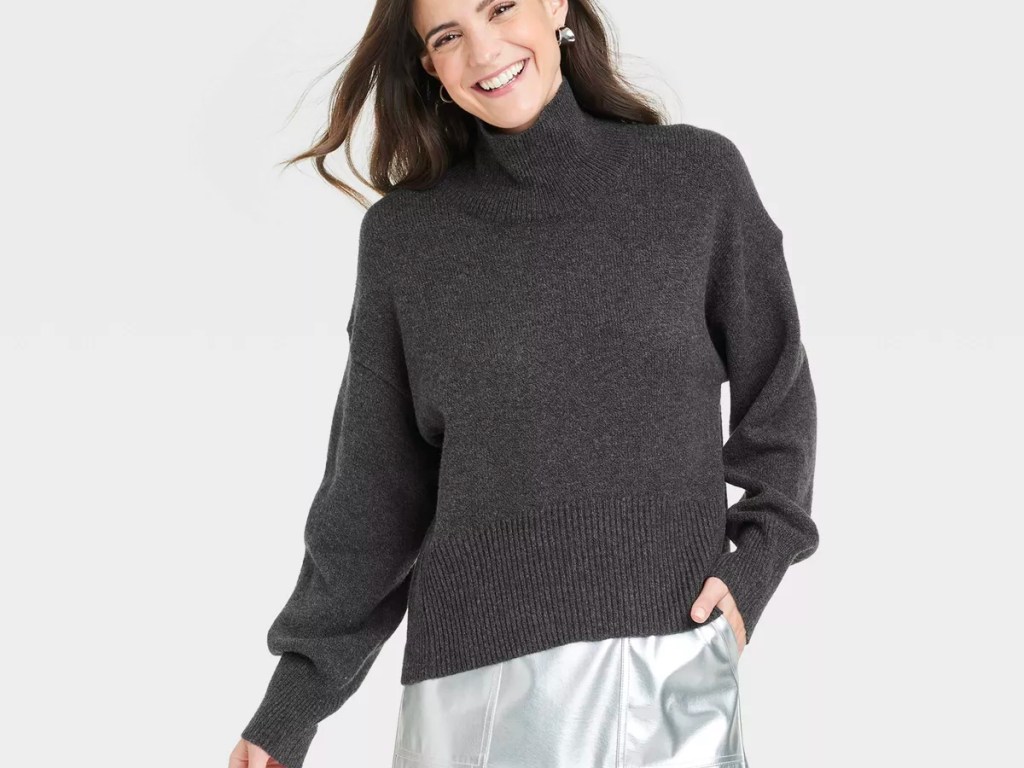 A New Day Women's Mock Turtleneck Pullover Sweater