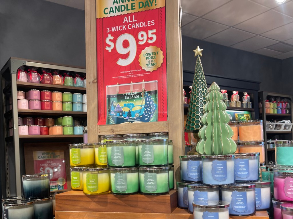 Bath & Body Works Candle Day in-store display
