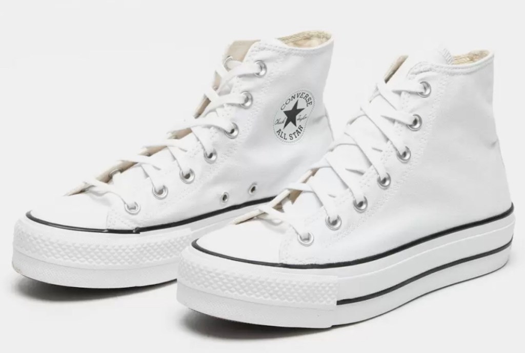 stock photo of white converse chuck taylor shoes