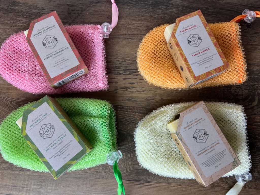 Crate 61 soaps paired with juvale soap saver bags to make an affordable group gifts or stocking stuffers