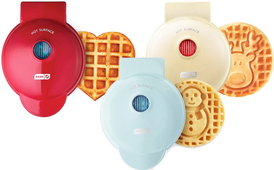 three Dash Mini Waffle Maker