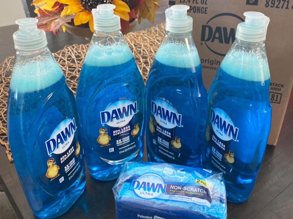 4 Dawn Dish Soap Bottles + 2 Non-Scratch Sponges Just .60 Shipped on Amazon (Reg. )