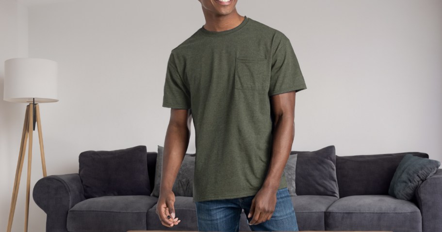 Fruit of the Loom Men’s Eversoft Pocket T-Shirts 6-Pack Only $17 on Amazon (Just $2.87 Each!)