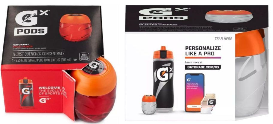 two stock image of Gatorade GX pods in different flavors