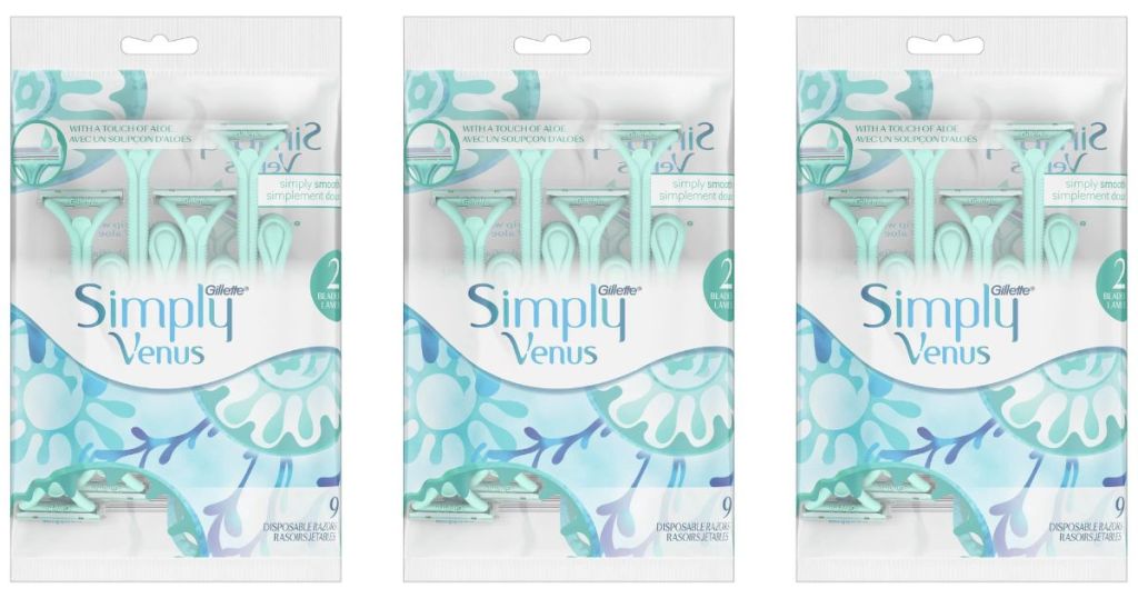 3 packages of Gillette Simply Venus