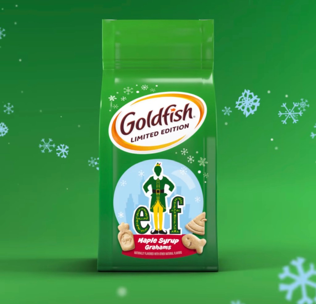 a package of Goldfish X Elf Maple Syrup Grahams