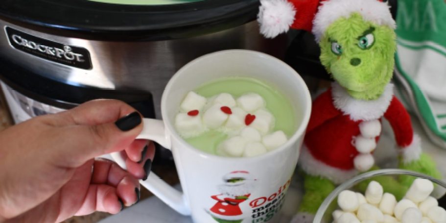 Make Crockpot Grinch Hot Chocolate (It’s The Perfect Christmas Eve Drink!)