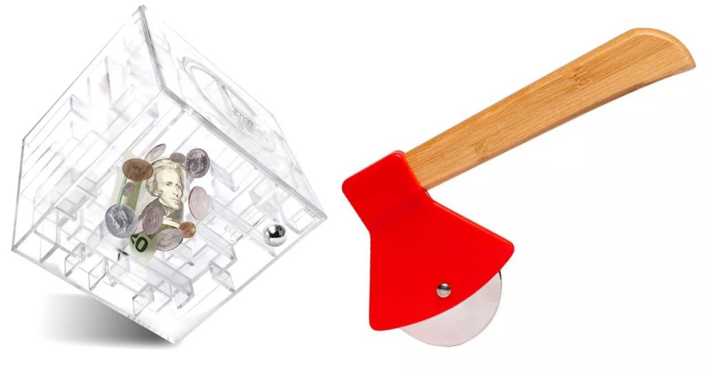Protocol Money Maze Coin Bank and Chopping Axe Pizza Cutter