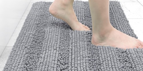 Chenille Bath Mat ONLY $5.99 on Amazon (Regularly $15) | Non-Slip & Super Absorbent