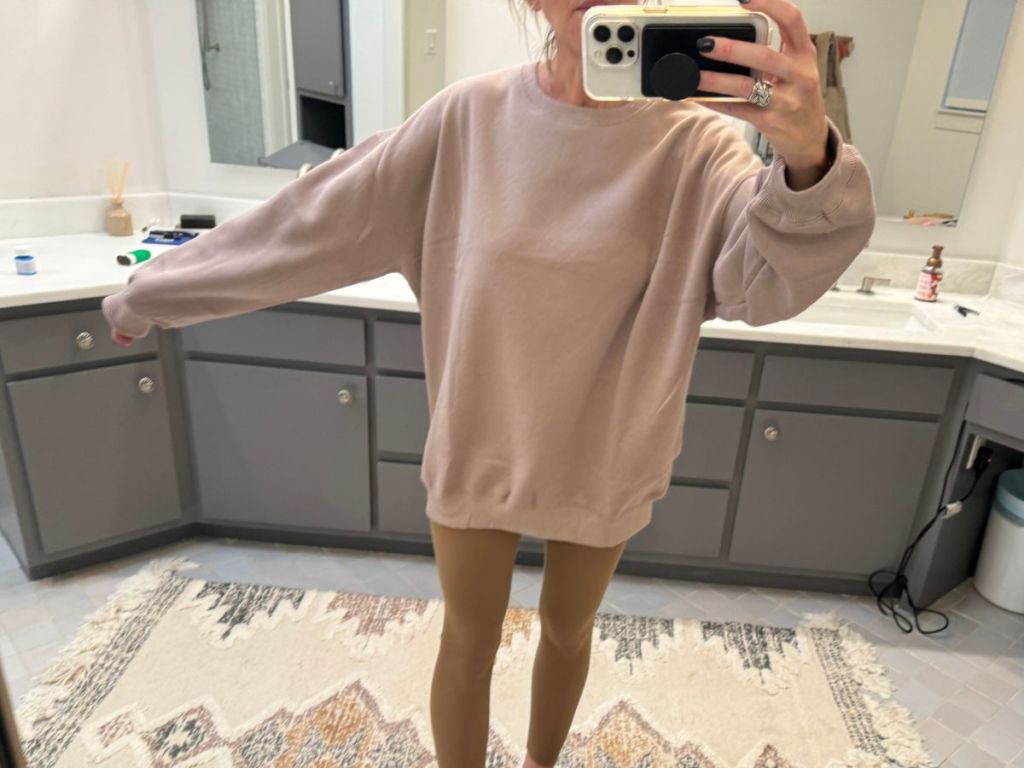 Collin wearing Athmile Women's Oversized Sweatshirt 