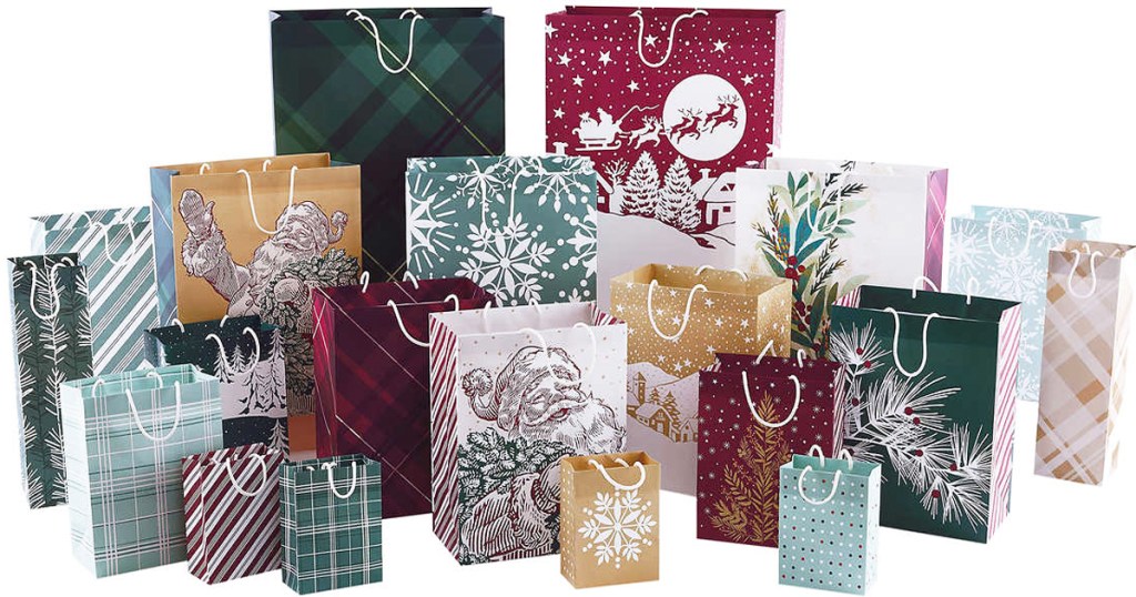 variety of hallmark christmas gift bags