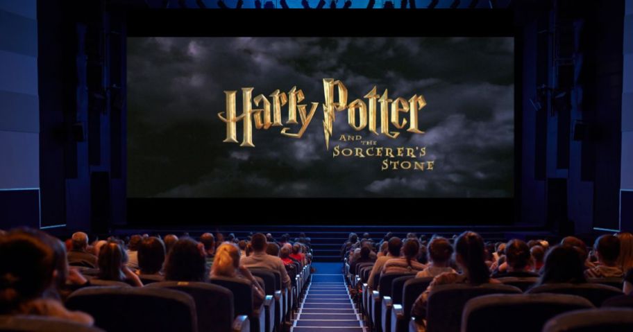 A movie theater showing Harry Potter and the Sorcerer's Stone