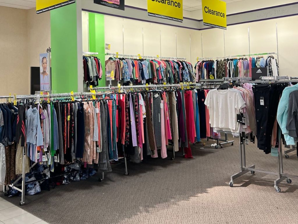 racks of girls clothing at JCpenney