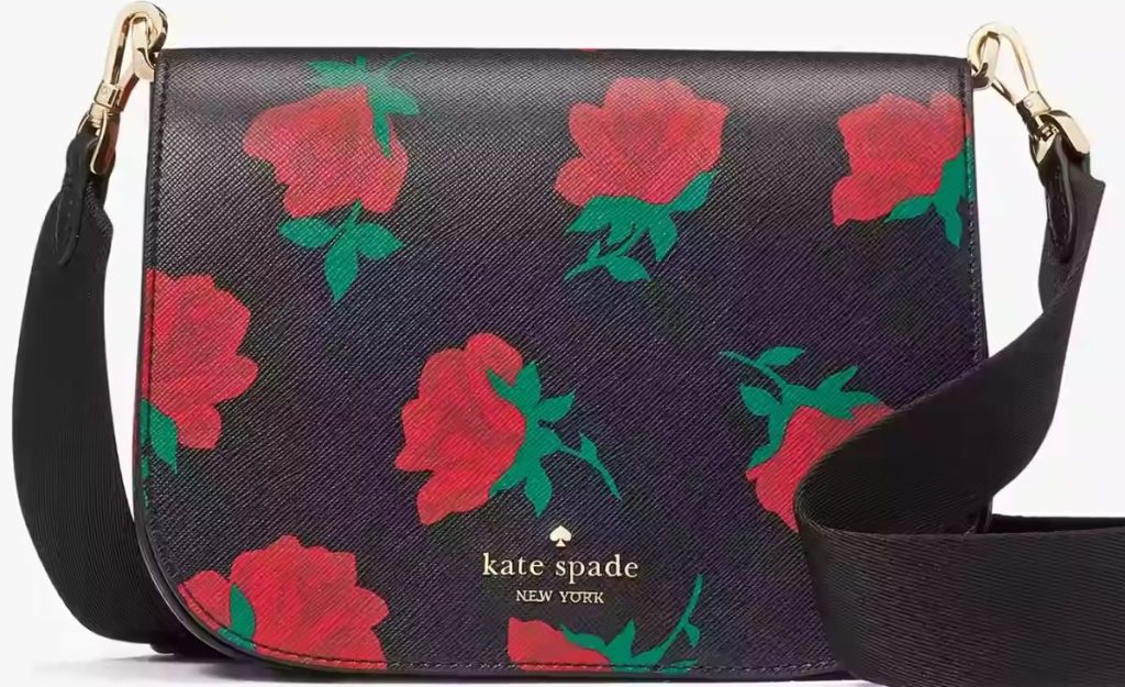 Kate Spade Rose Print Saddle bag