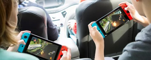 Kids Playing Mariokart on Nintendo Switch