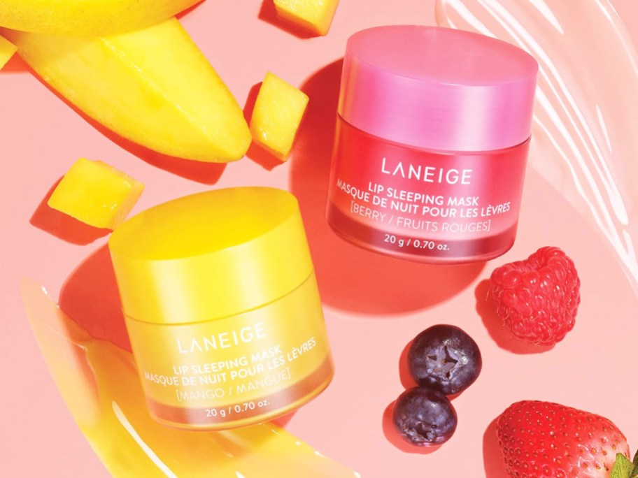 yellow and pink jars of Laneige Lip Sleeping Mask