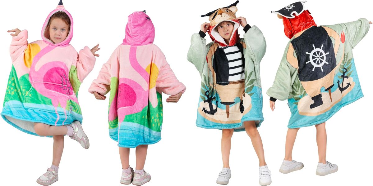 Tiger Blanket Kids Lazy One Wearable Hooded Blanket For Kids