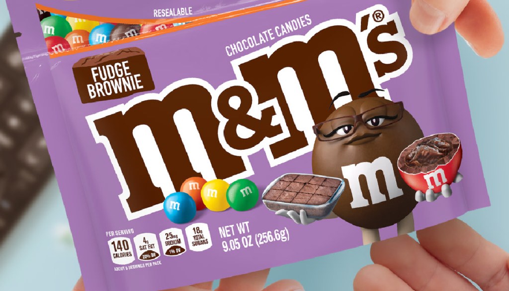 M&M sharing bag fudge brownie