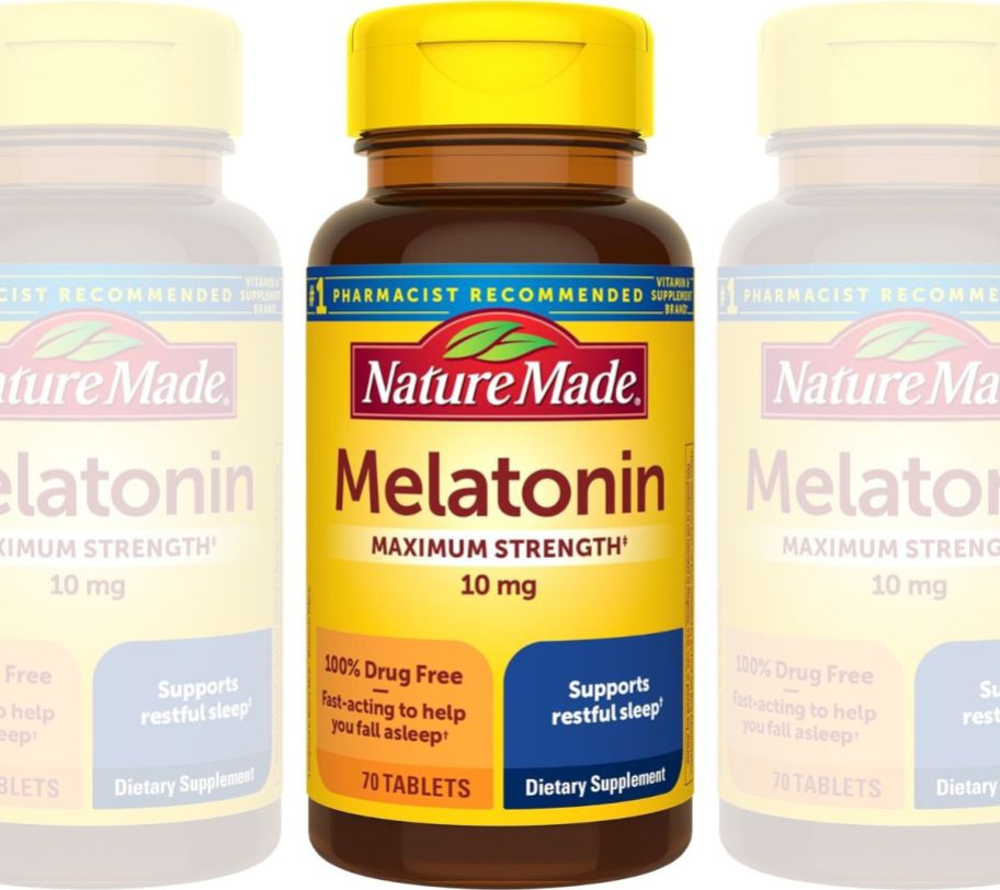 a 70 count 10mg bottle of nature made melatonin 