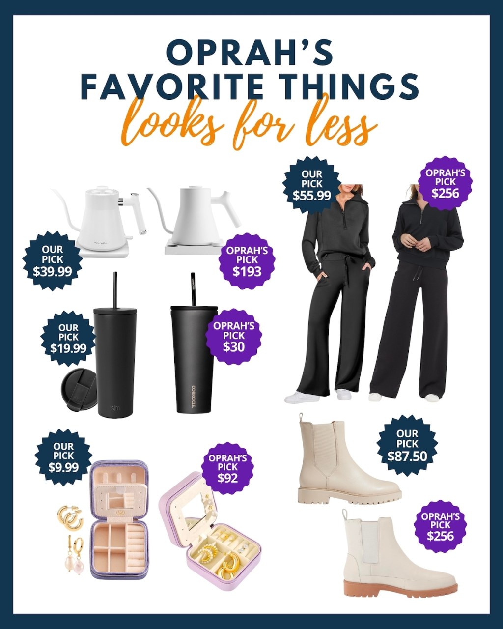 Collage graphic of Oprah's favorite things 2023 alternatives