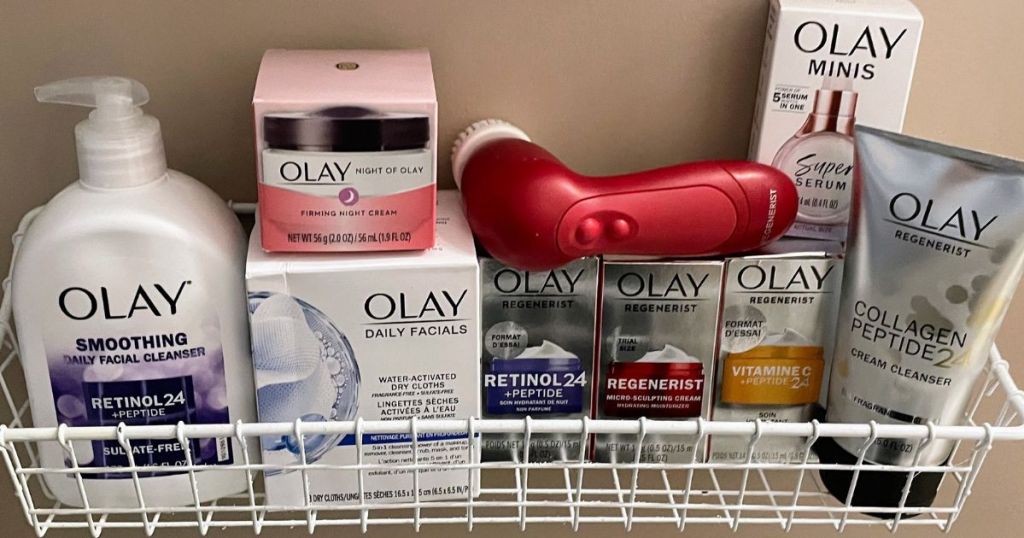 Olay Products in a basket