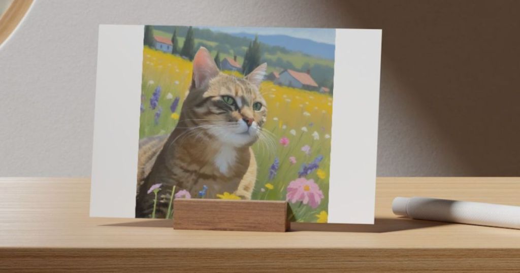 PugMug Cat pic on a desk